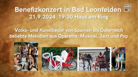 Benefizkonzert in Bad Leonfelden am 21.9.2024 um 19:30 Haus am Ring